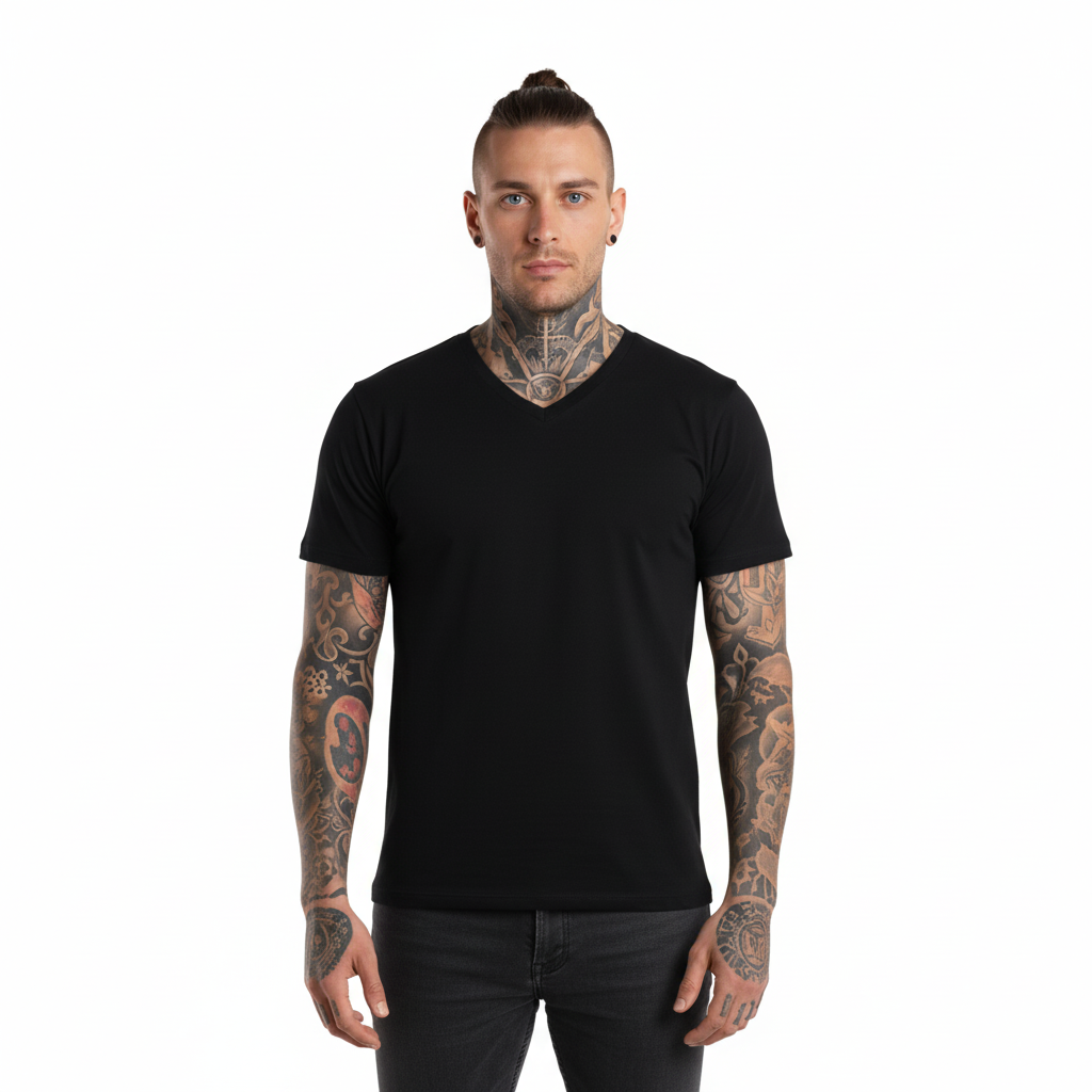 Polera Corporativa con Cuello en V - Hombre